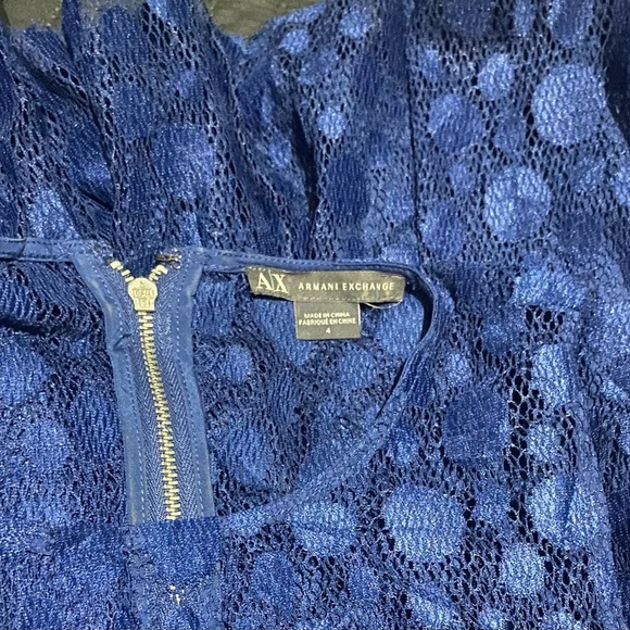 Armani Exchange Blue Fit and Flare Mini Dress - Picture 3 of 13